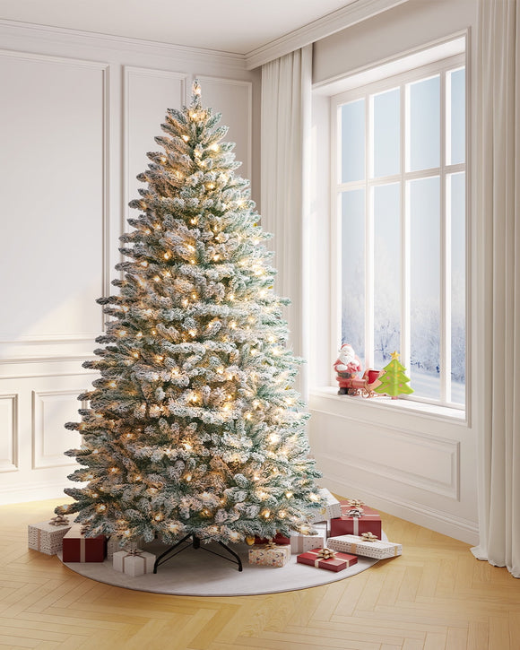 OasisCraft 6.5ft Snow Flocked Pre-lit Christmas Tree, Artificial Chris –  Brandline